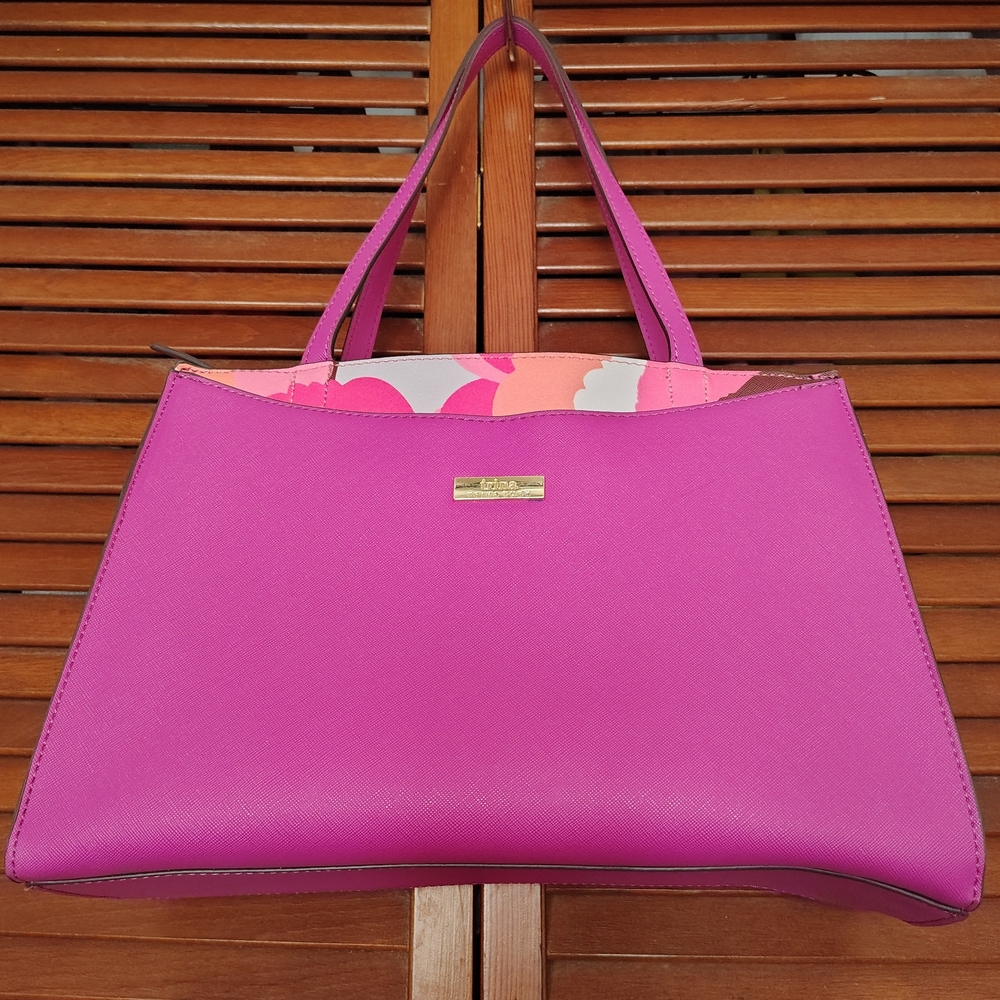 Trina Turk Pink Shoulder Bag with Gold Accents